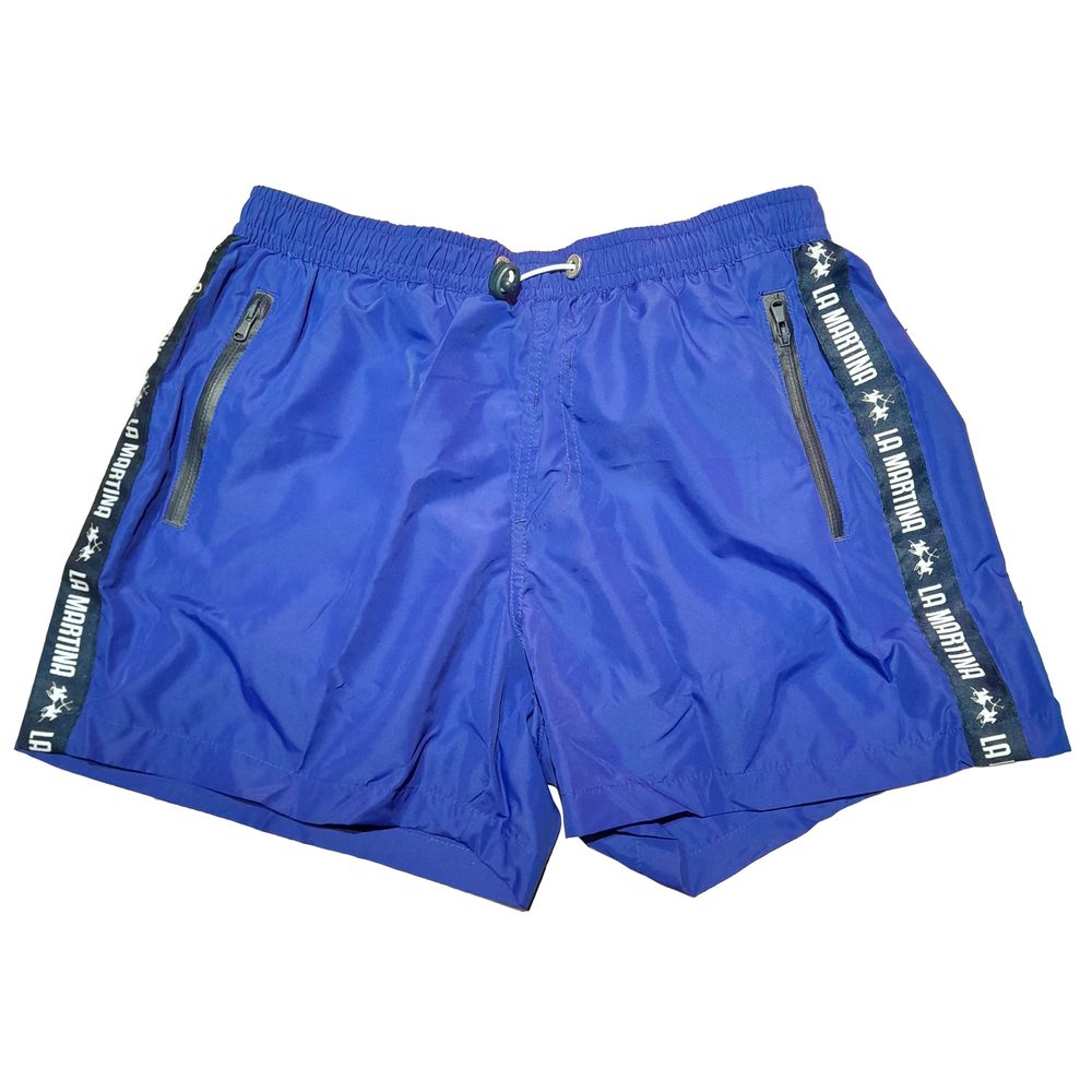  - Chic Blue Striped Men's Swim Shorts