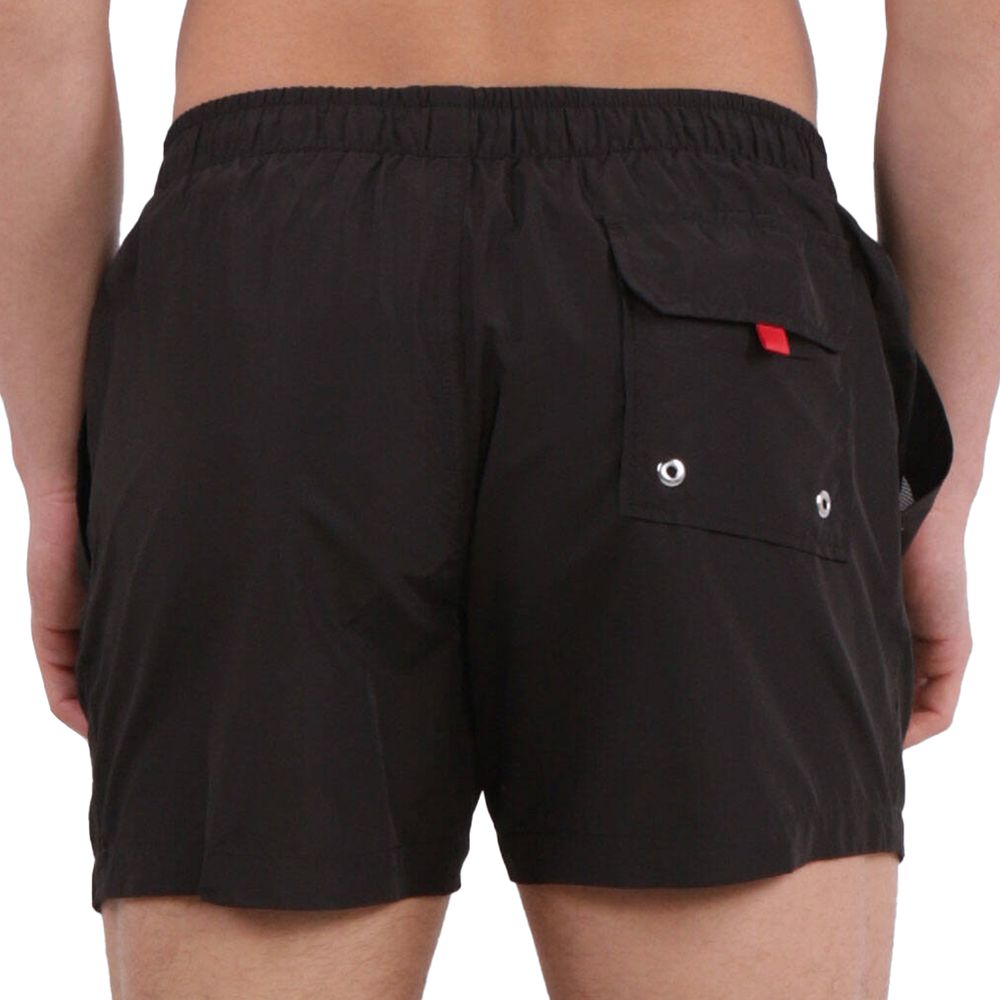  - Sleek Black Drawstring Swim Boxers