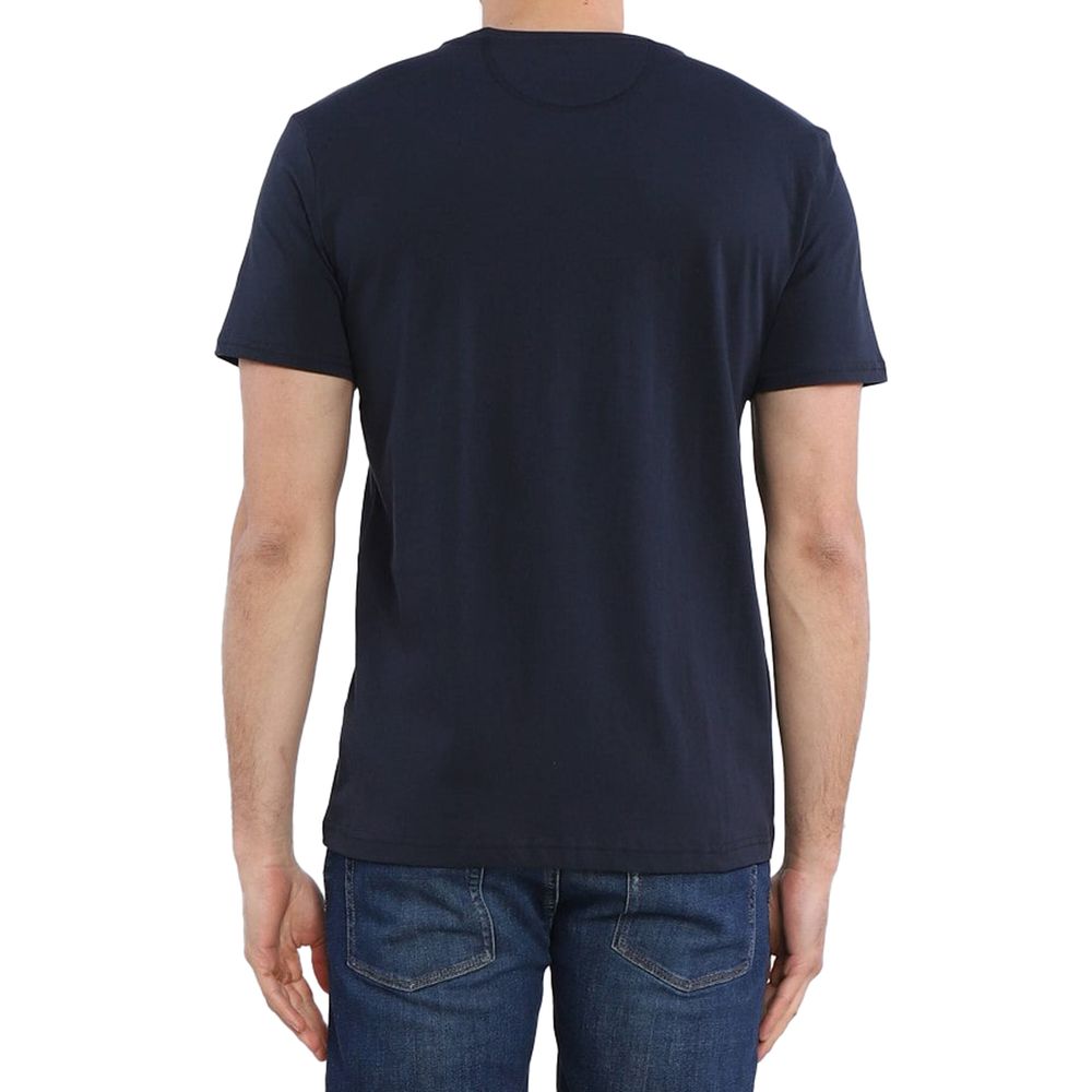  - Crew Neck Graphic Jersey Tee - Refined Blue Cotton