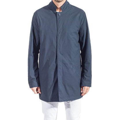 People Of Shibuya Blue Polyester Men's Trench Coat
