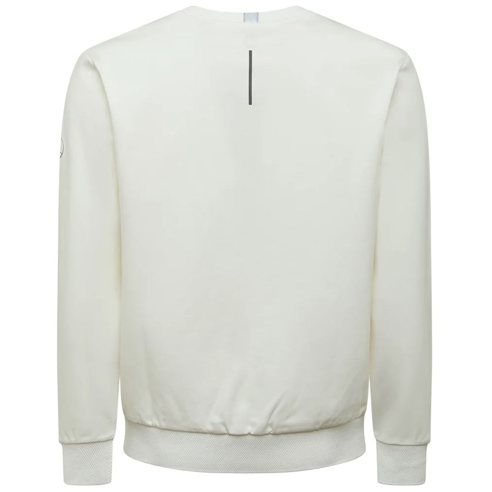  - Chic White Tech Fabric Crewneck Sweater