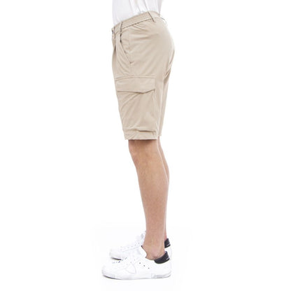  - Beige Stretch Bermuda Cargo Shorts