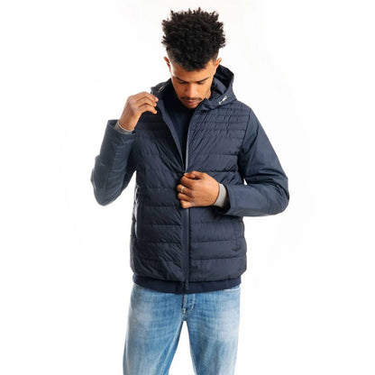  - Sumptuous Blue Hooded Technical Jacket