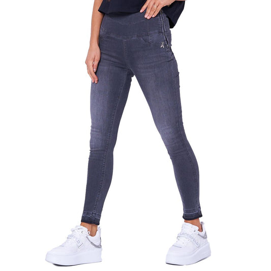  - Chic High-Waisted Grey Skinny Jeggings