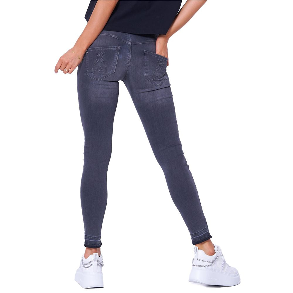  - Chic High-Waisted Grey Skinny Jeggings