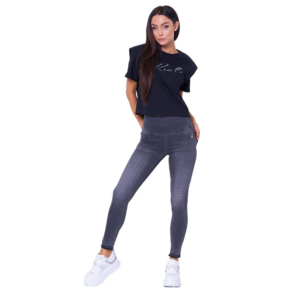  - Chic High-Waisted Grey Skinny Jeggings