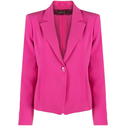  - Fuchsia One-Button Stretchy Chic Blazer