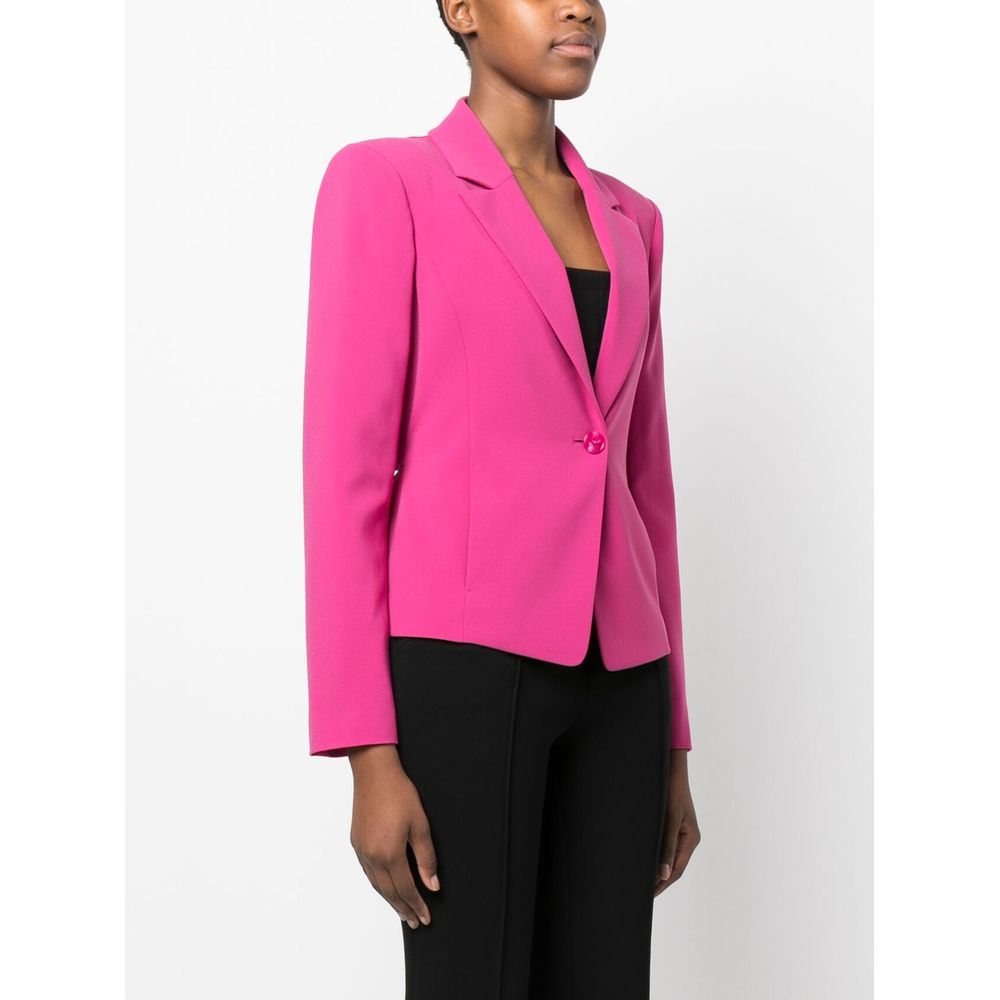  - Fuchsia One-Button Stretchy Chic Blazer