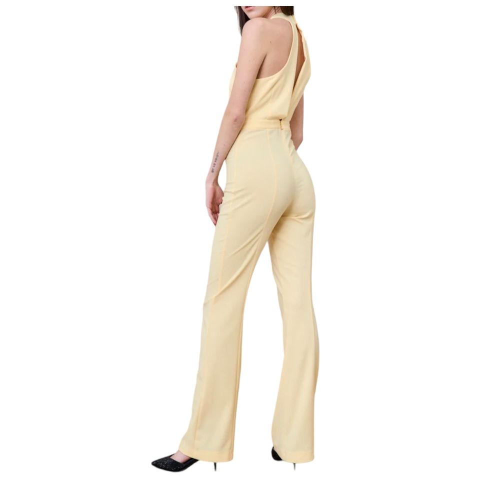  - Radiant Canary Yellow Stretch Jumpsuit Dress