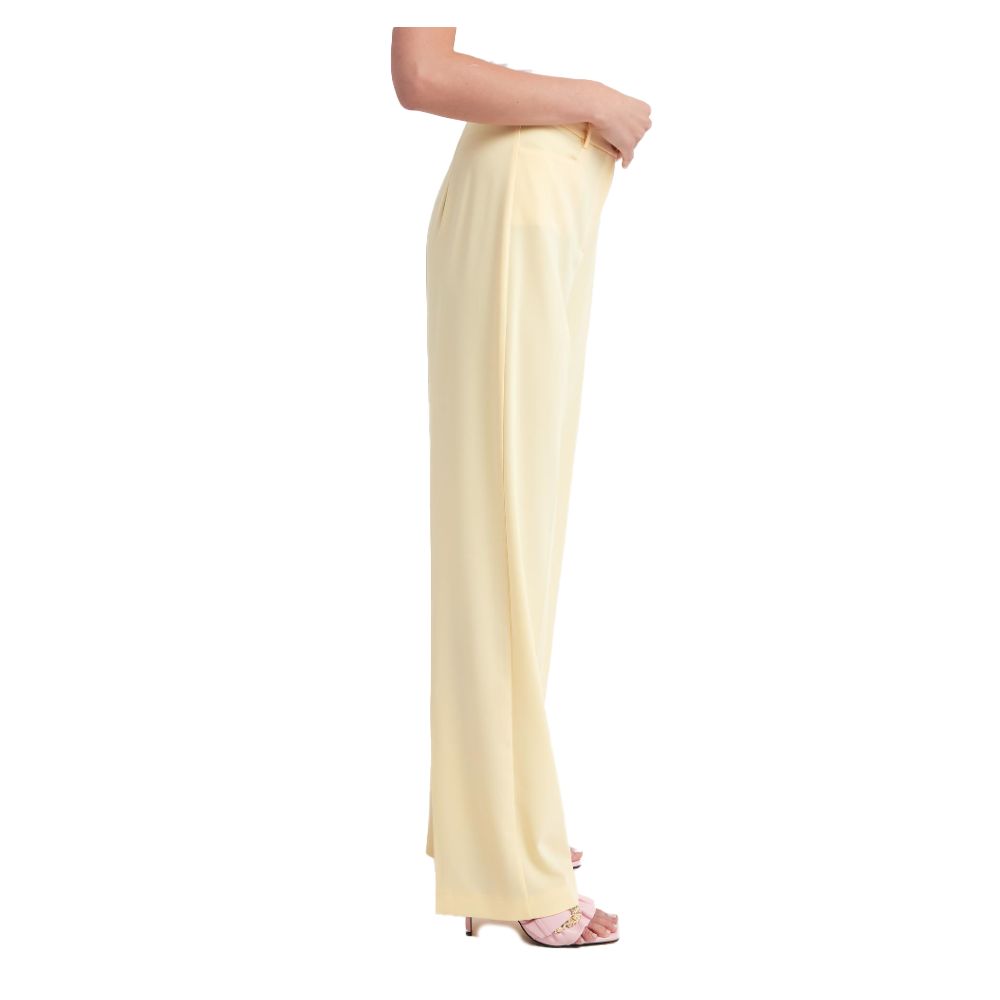  - Elegant Smooth Fabric Trousers in Yellow