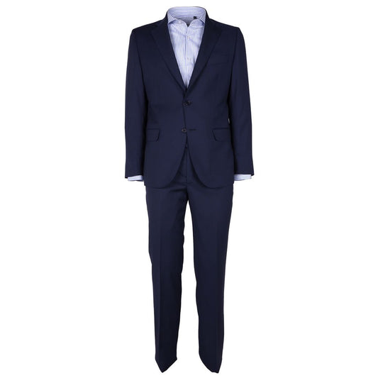  - Elegant Men's Wool Suit in Classic Blue