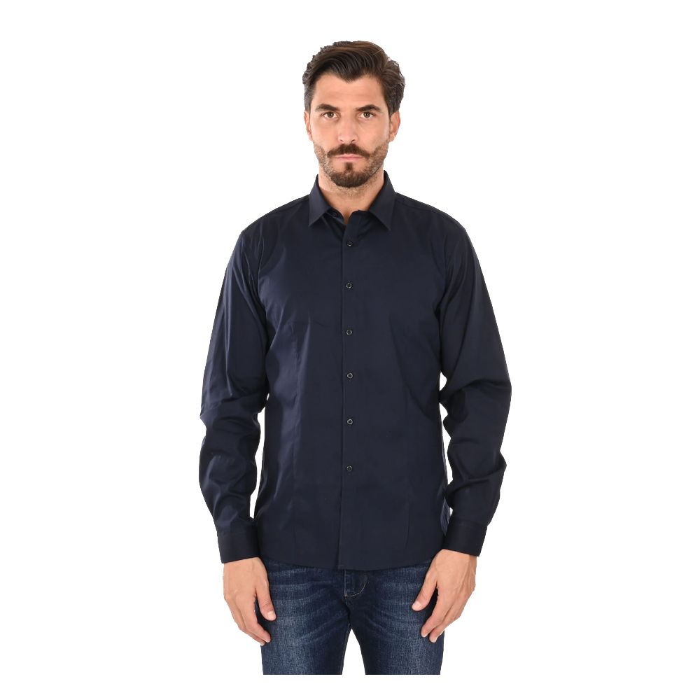  - Blue Cotton Men Shirt