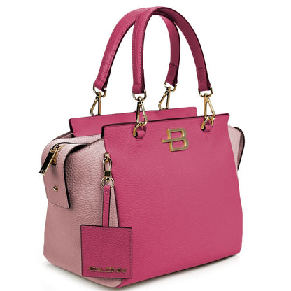 Elegant Fuchsia Textured Calfskin Handbag