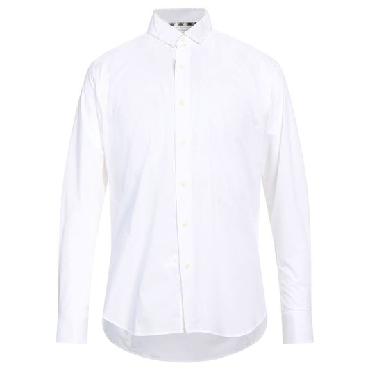 Elegant White Cotton Blend Shirt - The Luxe Alliance