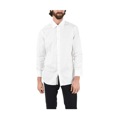 Elegant White Cotton Blend Shirt - The Luxe Alliance