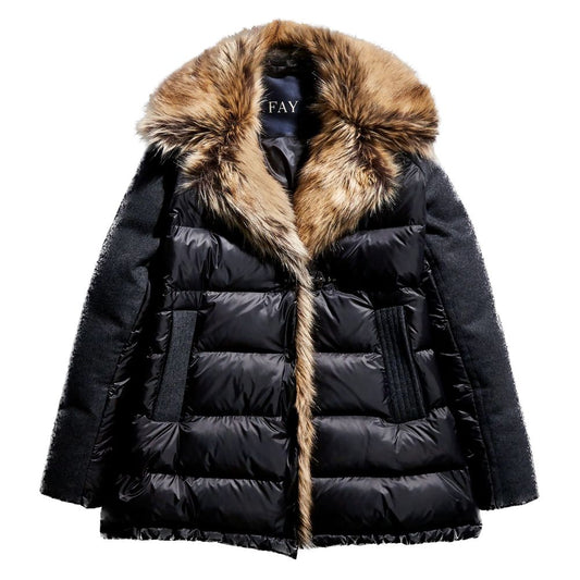  - Chic Quilted Down Jacket with Faux Fur Details