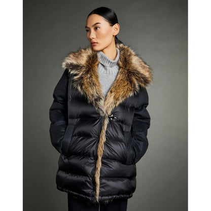  - Chic Quilted Down Jacket with Faux Fur Details