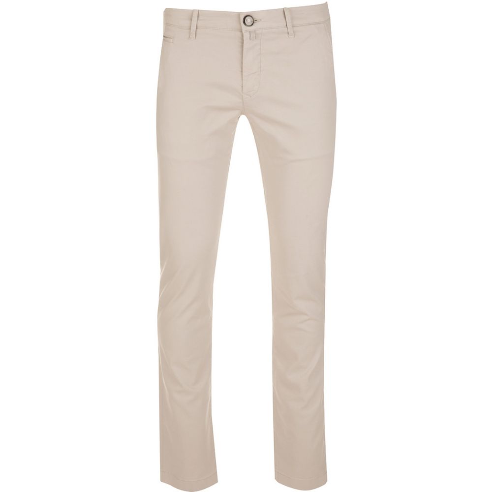  - Beige Cotton Chino Trousers – Slim Fit Elegance