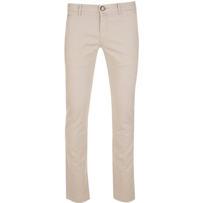  - Beige Cotton Chino Trousers – Slim Fit Elegance