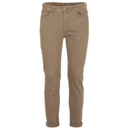 Elegant Brown Cotton Denim Trousers - The Luxe Alliance