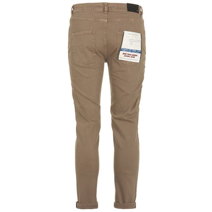 Elegant Brown Cotton Denim Trousers - The Luxe Alliance