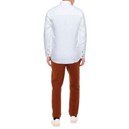 Elegant White Linen Shirt for Men - The Luxe Alliance