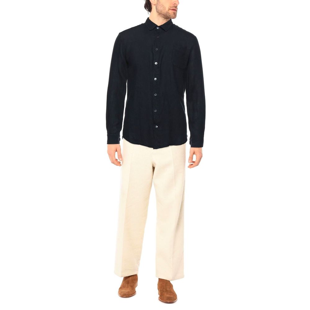 Midnight Blue Linen Shirt - Italian Craftsmanship - The Luxe Alliance