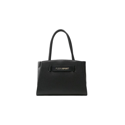  - Chic Ebony Tote with Silver Logo Accent