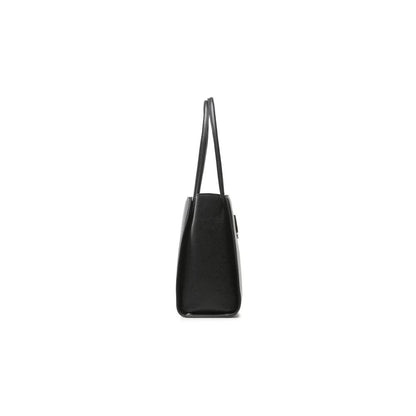  - Chic Ebony Tote with Silver Logo Accent