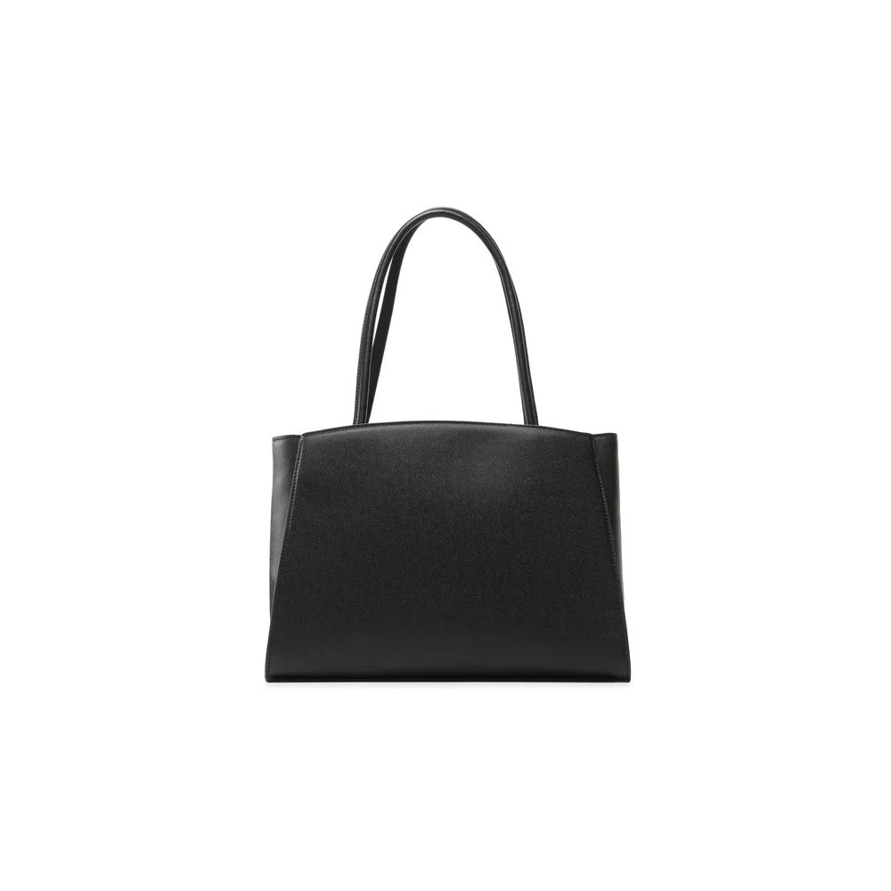  - Chic Ebony Tote with Silver Logo Accent