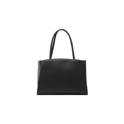  - Chic Ebony Tote with Silver Logo Accent