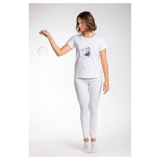  - Chic White Stretch Viscose Tee