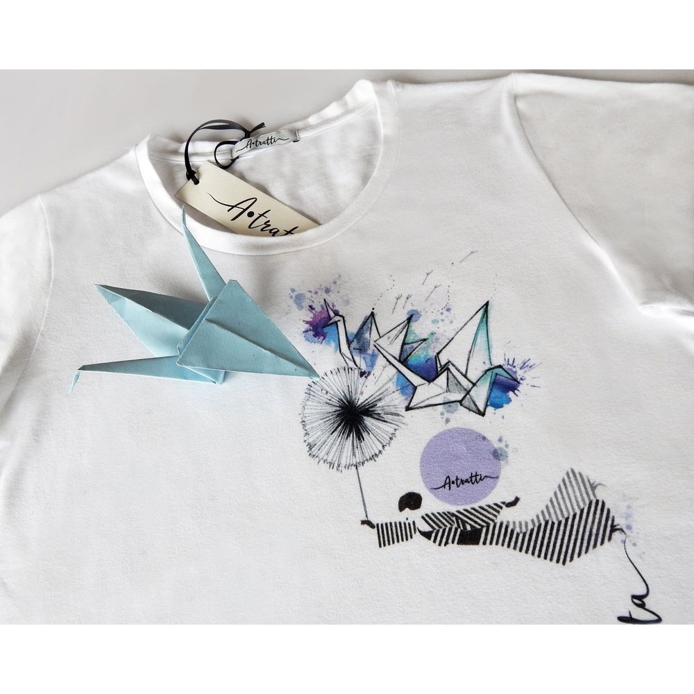  - Elegant White Stretch Viscose Tee