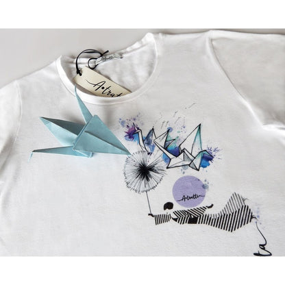  - Elegant White Stretch Viscose Tee