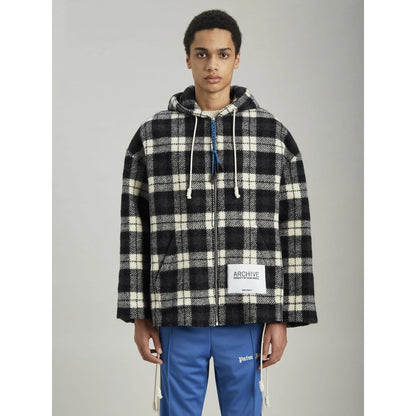 Archival Check Cashmere Hooded Jacket - The Luxe Alliance