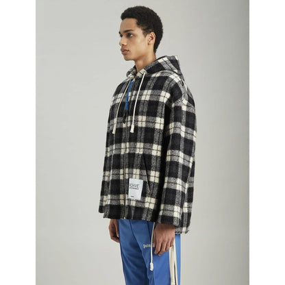 Archival Check Cashmere Hooded Jacket - The Luxe Alliance