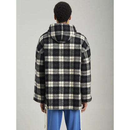 Archival Check Cashmere Hooded Jacket - The Luxe Alliance