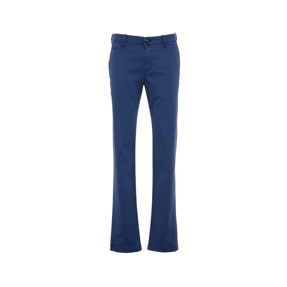  - Elegant Slim Fit Chino Trousers in Blue