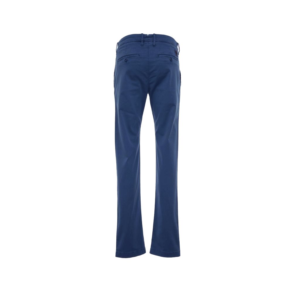  - Elegant Slim Fit Chino Trousers in Blue