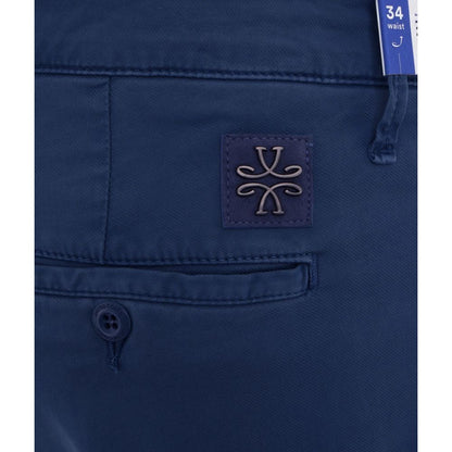  - Elegant Slim Fit Chino Trousers in Blue