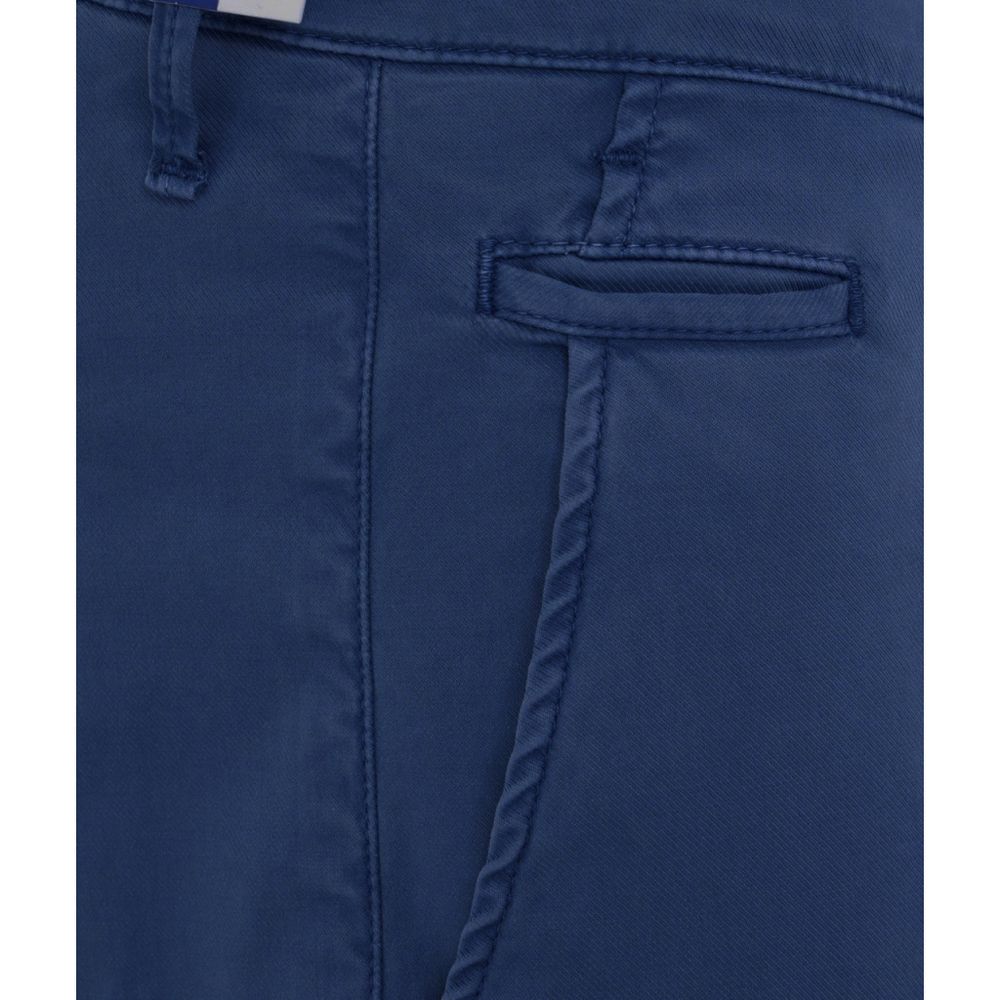  - Elegant Slim Fit Chino Trousers in Blue