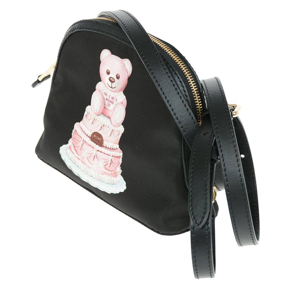  - Chic Teddy Bear Print Clutch with Calfskin Strap