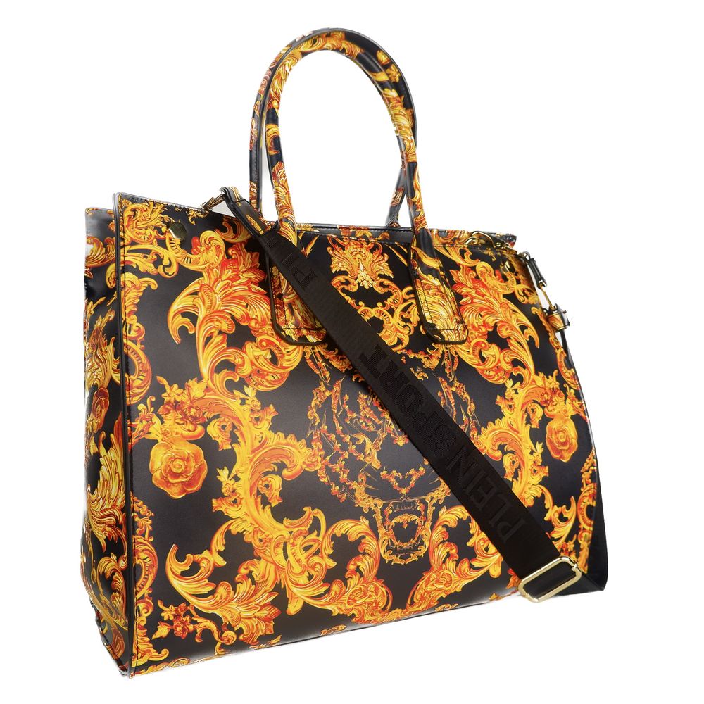  - Elegant Black Shopper with Golden Accents