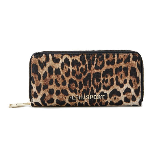  - Sleek Designer Zipper Wallet with Gold Accents