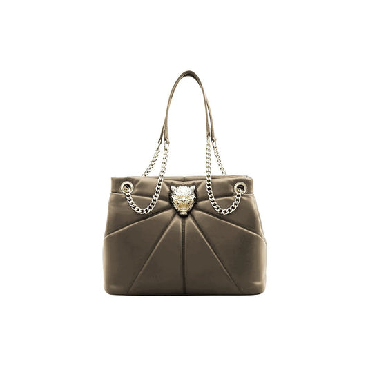  - Elegant Faux Leather Gold-Chain Tote