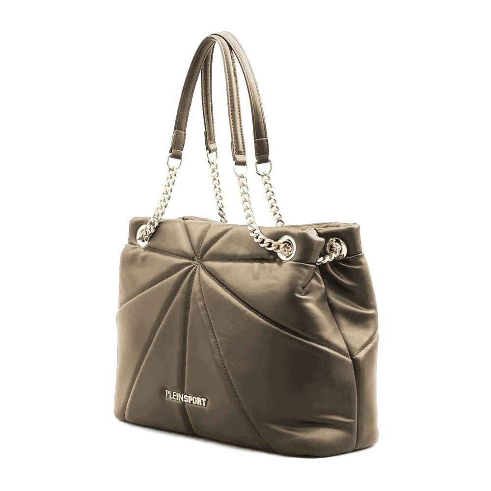  - Elegant Faux Leather Gold-Chain Tote