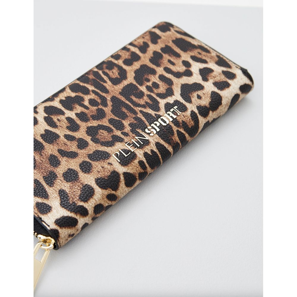  - Sleek Designer Zipper Wallet with Gold Accents