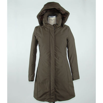  - Elegant Brown Polygon Jacket with Hood