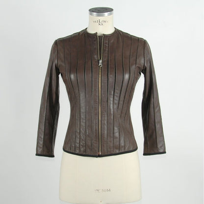  - Brown Leather Women Jacket