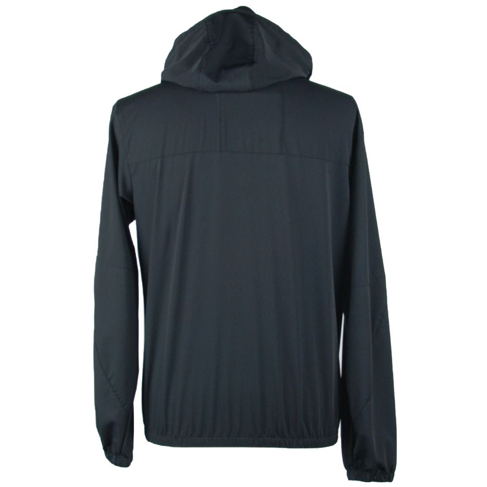  - Sleek Hooded Full Zip Jacket in Black